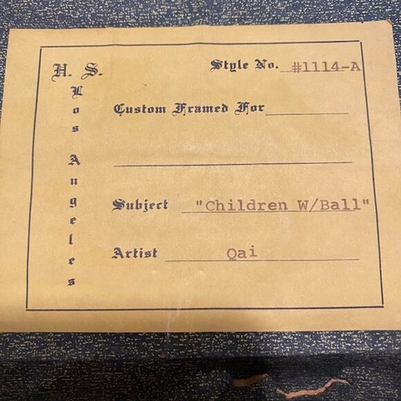 Children With Ball Oil Painting Original Artist Qai 1974-1976 M. Field's Chicago - Picture 5 of 15